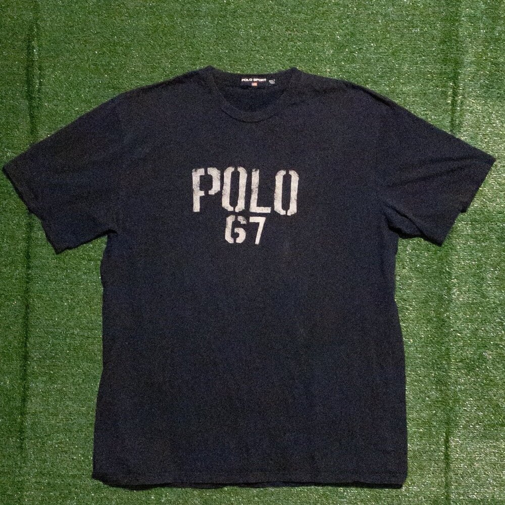 VINTAGE POLO SPORT RALPH LAUREN MENS CASUAL T SHIRT BLUE RETRO 2XLT TALL